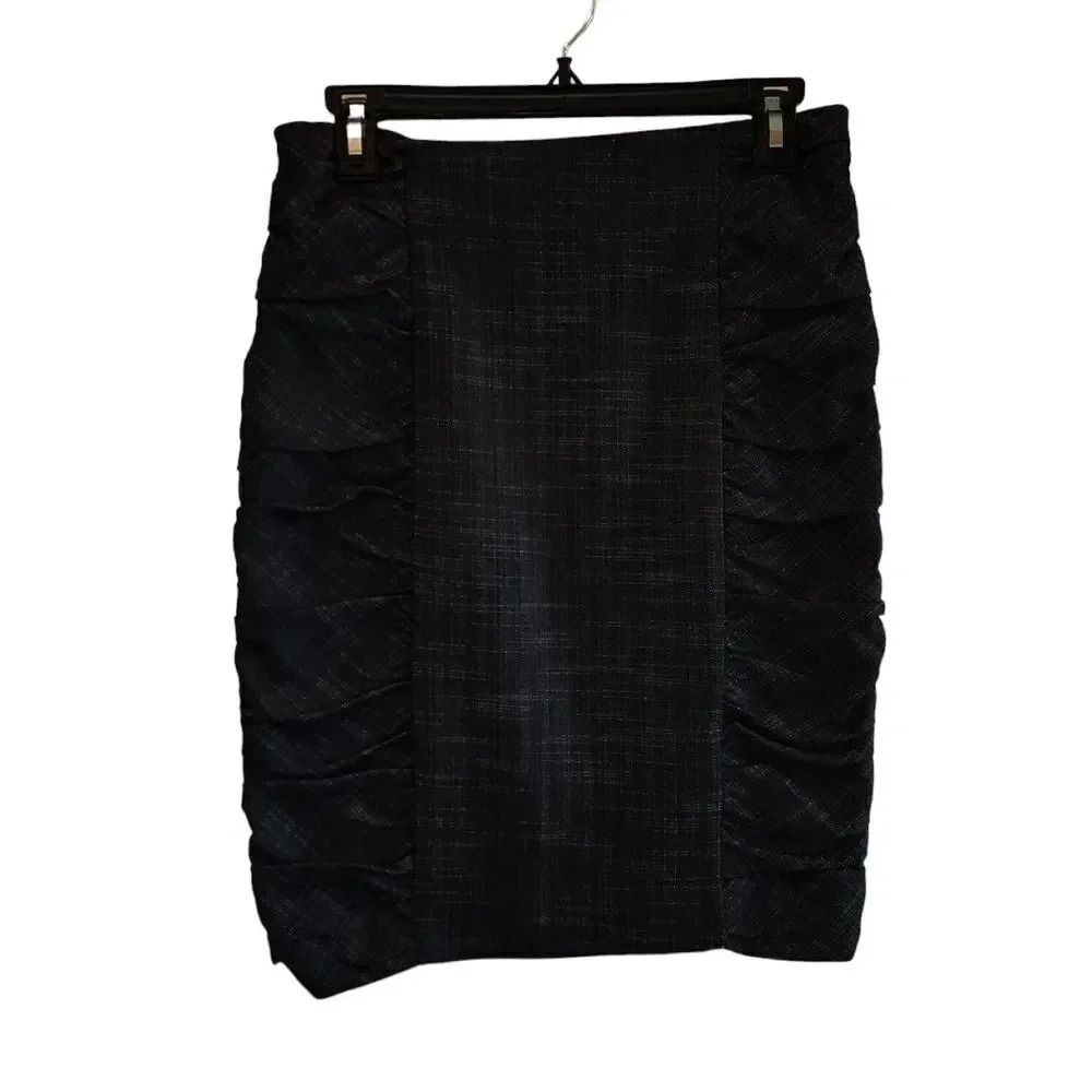 Anthropologie Cartonnier Pencil Skirt Business Womens Size 2 Gray Ruched Detail